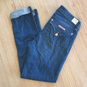 Hudson Bacara crop straight cuffed jeans